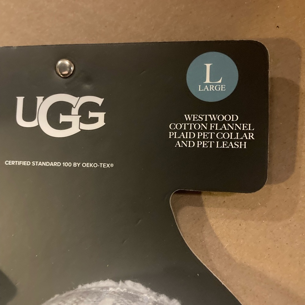 NWT UGG Westwood cotton flannel plaid pet collar and leash - Picture 4 of 6